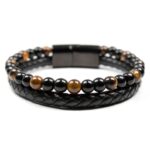 Tiger Eye and Leather Bracelet
