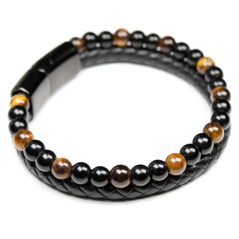 Tiger Eye and Leather Bracelet - Image 4