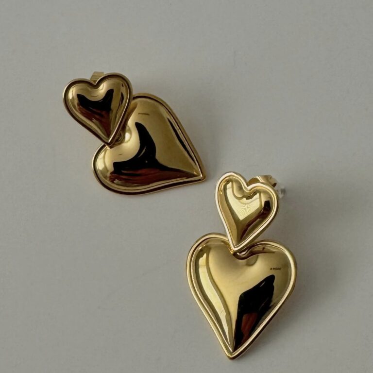 Double Hearts Earrings - Image 2