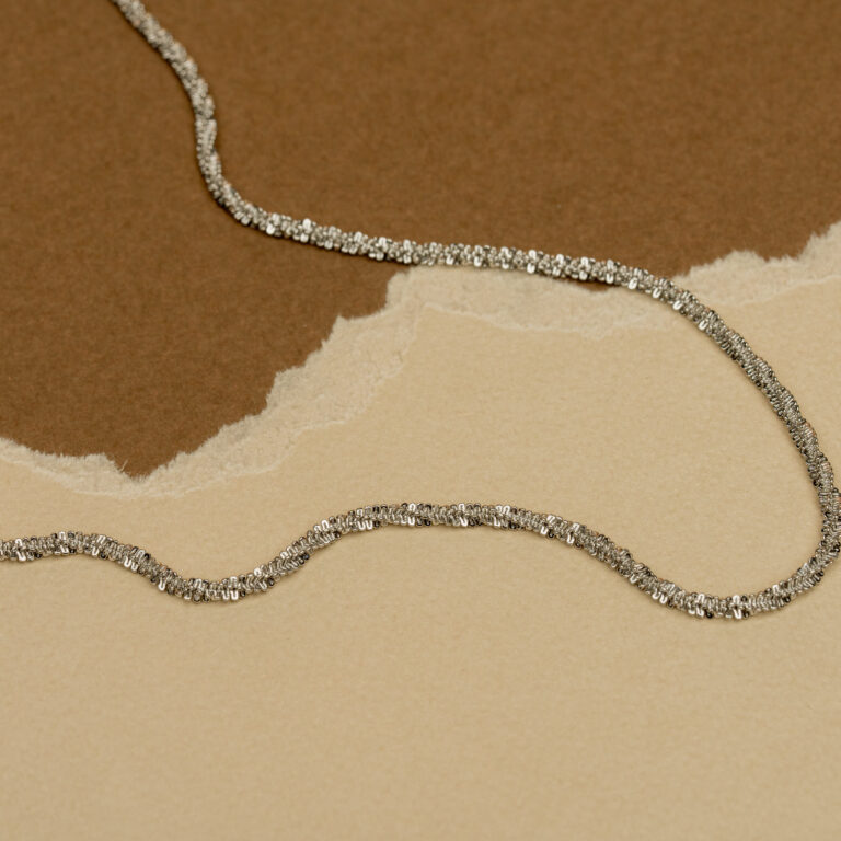 Silver Twist Shimmer Necklace - Image 3