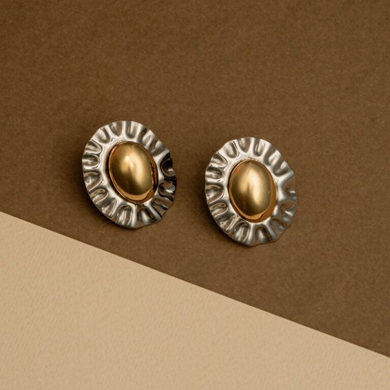 Dual Tone Earrings - Image 2