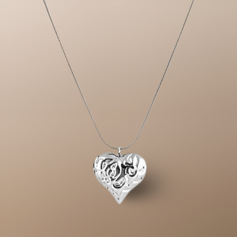 Embossed Heart Necklace - Image 2