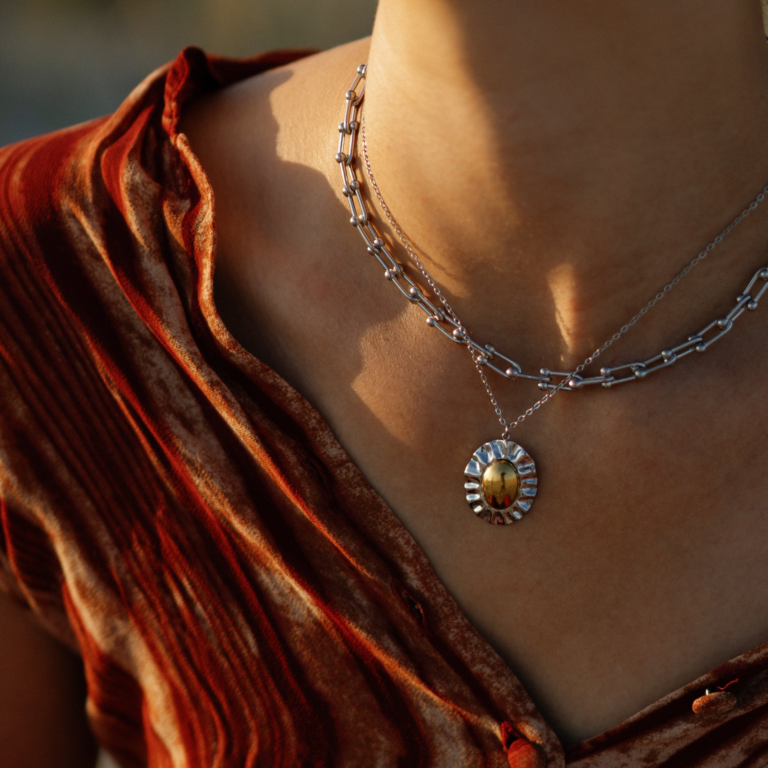 Dual Tone Steel Necklace
