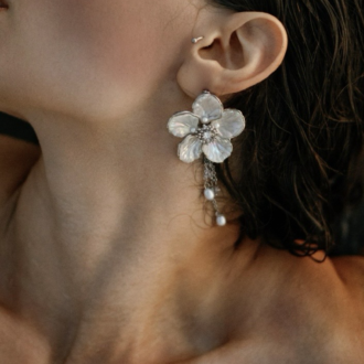 Glowing Bloom Pearls Teardrops