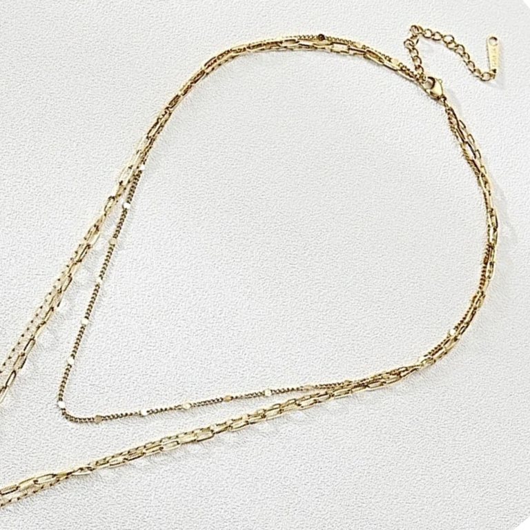 Golden Harmony Layered Necklace - Image 2