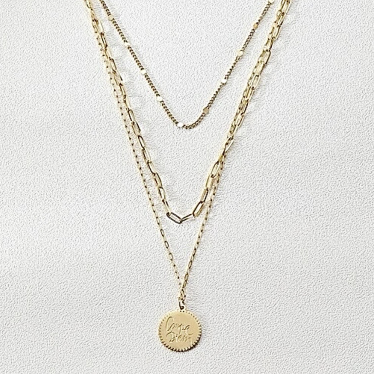 Golden Harmony Layered Necklace - Image 3