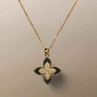 Midnight Bloom Charm Necklace