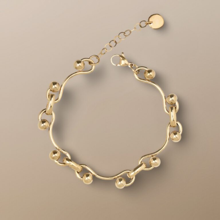 Chain Bracelet with Bead Accents