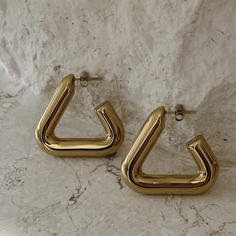 Geo Hoop Earrings - Image 2