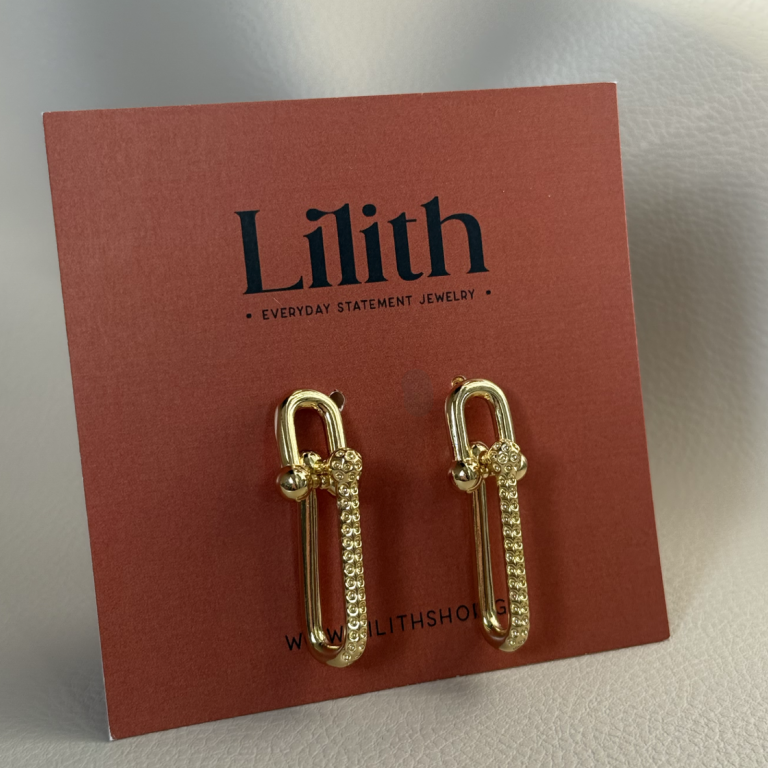 Gilded Lock Earrings - Image 4