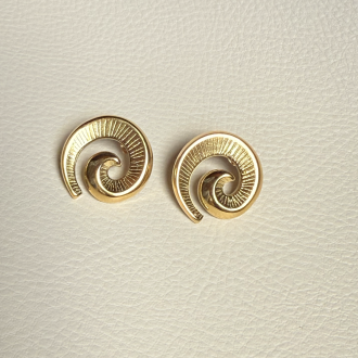 Gold Spiral Stud Earrings
