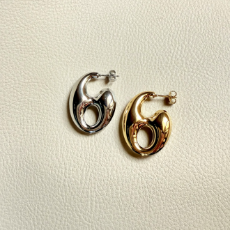Contemporary Metal Earrings – Abstract Loop Design