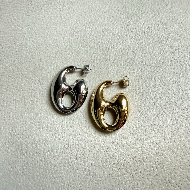 Contemporary Metal Earrings – Abstract Loop Design - Image 6